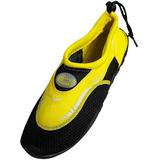 Mens Wave Water Shoes Pool Beach Aqua Socks, Yoga , Exercise, Black/Yellow S1182M, 7 D(M) US Yellow/Black / 7