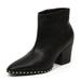 Cleo ninety union lady couture short booties w/inside zipper & studs