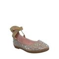 Larissa83K by 1, Girls Rhinestone Crystal Ballet Flat - Childern Elastic Strap Shoe