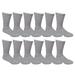 12 Pairs of Excell Youth Boy Socks, Cotton Socks for Boys (6-8, Gray)