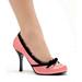 Ellie Shoes 4" Heel Satin Pump With Velvet Bow 406-Doll Baby Pink Satin,Black