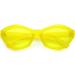 Modern Chunky Mono Colored Cat Eye Sunglasses Oval Flat Lens 56mm (Yellow)