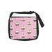 Button Cupcakes Pattern Print - Black Laptop Shoulder Messenger Bag and Small Wire Accessories Case Set