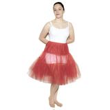 Red Crinoline Slip - Elastic Waist Adult Plus XL - 50s Style Full Net Petticoat