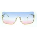 Womens Oceanic Pimp Tie Dye Gradient Lens Oversize Shield Sunglasses Blue Red