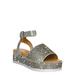 Rhinestone Glitter Flatform Sandal - Women Ankle Strap Crystal Platform