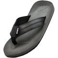 NORTY Young Men's Sandals for Beach, Casual, Outdoor & Indoor Flip Flop - RUNS 1 SIZE SMALL, 41445-8D(M)US Black/Grey