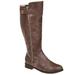 Comfort by Brinley Co. Womens Extra Wide Calf Side Zipper Riding Boot