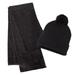 Couver Unisex Winter Sport Solid Soft Knit Acrylic Beanie Scarf Set with Pom Pom Beanie (Heather Charcoal)