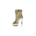 Halloween Women's 5 1/2" Open Toe Sequin Bootie With Rhinestones