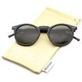 zeroUV - Retro Horn Rimmed Keyhole Nose Bridge P3 Round Sunglasses 49mm - 49mm