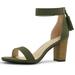 Allegra K Women's Open Toe Tassel Stacked Heel Ankle Strap Sandals