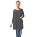 LELINTA Fashion Womens Plus Size Solid Color T-Shirt 3/4 Sleeve Loose Fit Casual Round Neck Basic Tops Leisure Blouse