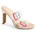 Cecelia New York VAnnah Sandal Alabster Tan Multi Clear Open Toe High Mule