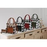 MKF Collection Babel Checkered Satchel with Wallet by Mia K. Farrow