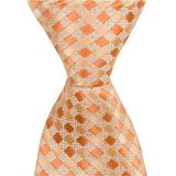 Matching Tie Guy 4199 O6 - 15.25 in. Zipper Necktie - Orange Plaid, 8-11