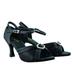 Sansha Adult Black Satin Upper Heeled Margarite Ballroom Shoes Womens