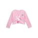 Wenchoice Girls Pink Ballet Shoe Applique Bow Adorned Wrap Top
