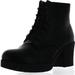 Refresh CLUB-02 Women's Lace Up Side Zip Platform Chunky Combat Ankle Booties