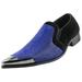 Bolano Classic Mens Metal Toe Slip On Smoking Loafers Dress Shoes Royal Size 10.5