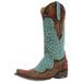 Old Gringo Women's Tabetha Western Boot,Aqua/Brass,8.5 B US