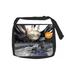 Robot and Dog in Outer Space - Black Laptop Shoulder Messenger Bag and Small Wire Accessories Case Set