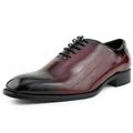 Bolano Mens Classic Oxford Lace Up Block Heel Dress Shoes Burgundy Size 7.5