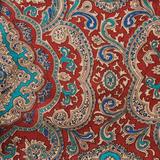 Wyoming Traders Mens Paisley Silk Wild Rag Scarf Red/Gold Multi