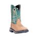 Dan Post Western Boot Boy Walking WP 9 Child Tan Green DPC2696