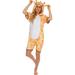 Silver Lilly Giraffe Short Sleeve Animal Pajamas - Plush Adult One Piece Summer Cosplay Costume (Large)