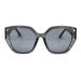 Womens Pyramid Stud Geometric Butterfly Sunglasses Slate Gold Solid Grey