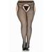 Lacy Line Sexy Plus Size Fishnet Suspender Seamless Pantyhose With Lace Waist