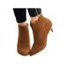 Women's Suede Chelsea Ankle Boots Low Mid Kitten Heels Pointy Booties Shoes