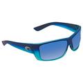 Costa Del Cat Cay Blue Mirror Polarized Plastic Rectangular Sunglasses AT 73 OBMP