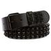 Three Row of Punk Rock Star Metal Black Studded Leather Belt