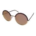 New Cutler And Gross 10/0 Womens/Ladies Round Full-Rim 100% UVA & UVB Gold / Burgundy Prestigious Designer High Quality Retro Hip Frame Brown Lenses 52-26-145 Sunglasses/Sun Glasses