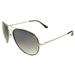 Pilot Fashion Aviator Sunglasses Black Silver Frame Purple Black Lenses