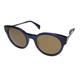 New Salt Houston Womens/Ladies Cat Eye Full-Rim Polarized Dark Navy / Black Authentic Brand Name Unique Design Polarized Cat Eye Frame Brown Lenses 49-23-140 Sunglasses/Shades