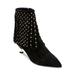 Brian Atwood CAMERON Black Nubuck Crosta Studded Kitten-Heel Booties (37.5)