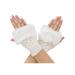 Women's Winter Soft Fuzzy Faux Fur Fingerless Mitten Gloves,white