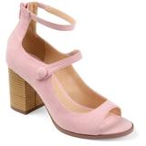 Womens Faux Suede Ankle-strap Open-toe Heels