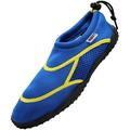 Norty NEW Mens Water Shoes Aqua Socks Surf Yoga Exercise Pool Beach Swim Slip On 41367-12D(M)US Blue/Yellow Gold