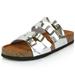 DailyShoes Women's Fashion Multi Trap Gladiator Summer Beach Sandal Shoes, Silver PU, 9 B(M) US