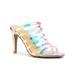 Allegra K Women's Colorful Strappy Stiletto Heeled Slides Sandals