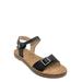 Enhance88 Molded Footbed Flat Sandal - Women Flexible Yoga Outsole w Ankle Strap