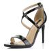 DailyShoes High Heel Sandal for Women Heeled Sandals Stilettos Criss Cross Strappy Open Toe Crossed Fashion Heels Thin Casual Non Pump Black,pt,7.5