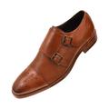 Asher Green Mens Dress Shoes, Genuine Calf Leather Cap Toe, Double Monk Strap,Style AG1101