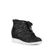 Nature Breeze Lace Women's Wedge Sneakers in Black