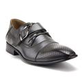 Men's 97711 Cap Toe Monk Strap Lace Up Oxfords Dress Shoes, Grey, 9.5