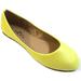 Shoes 18 Womens Ballerina Ballet Flat Shoes Solids & Leopards (6, Yellow Pu 8600)